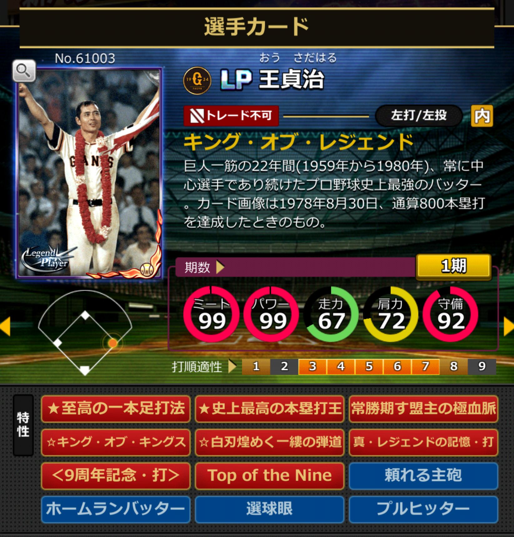 61003,王貞治(読売ジャイアンツ)