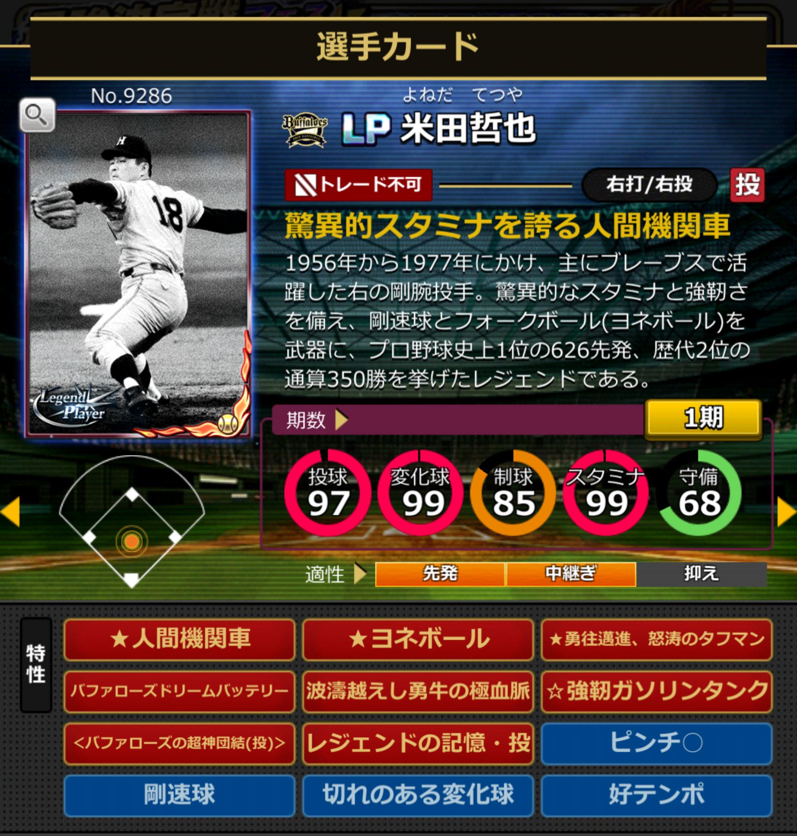 9286,米田哲也(オリックスバファローズ)