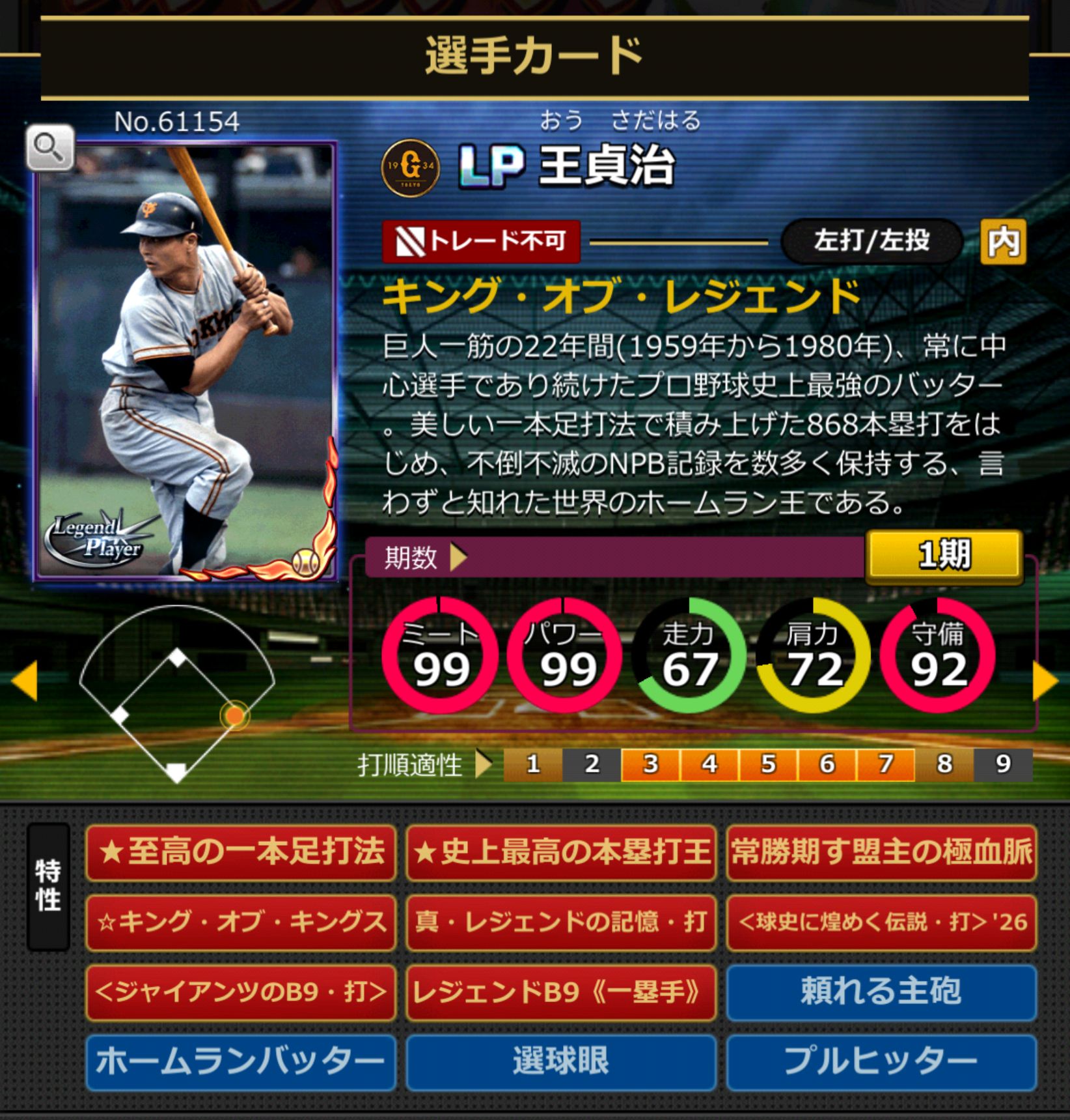 61154,王貞治(読売ジャイアンツ)