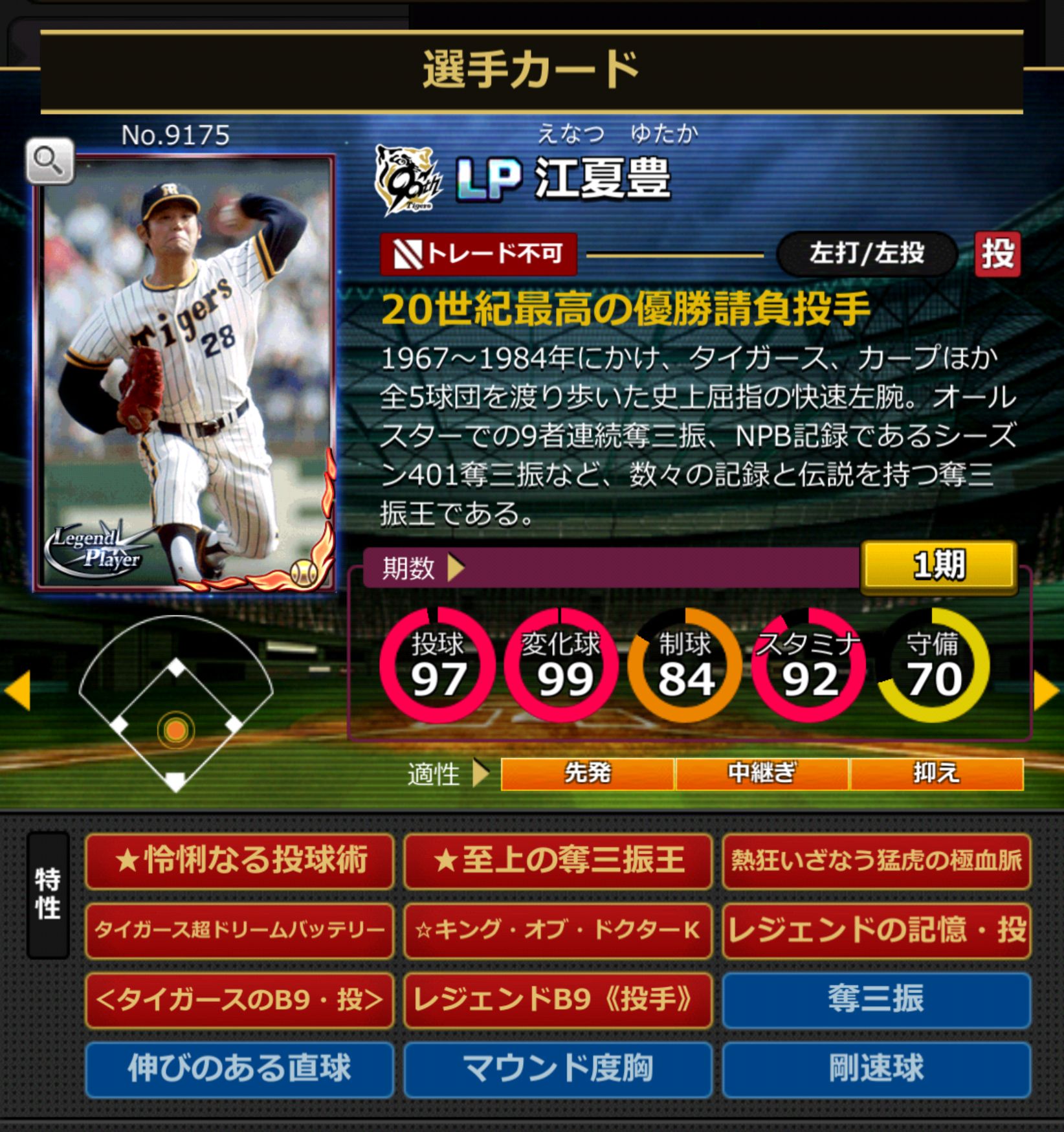 9175,江夏豊(阪神タイガース)