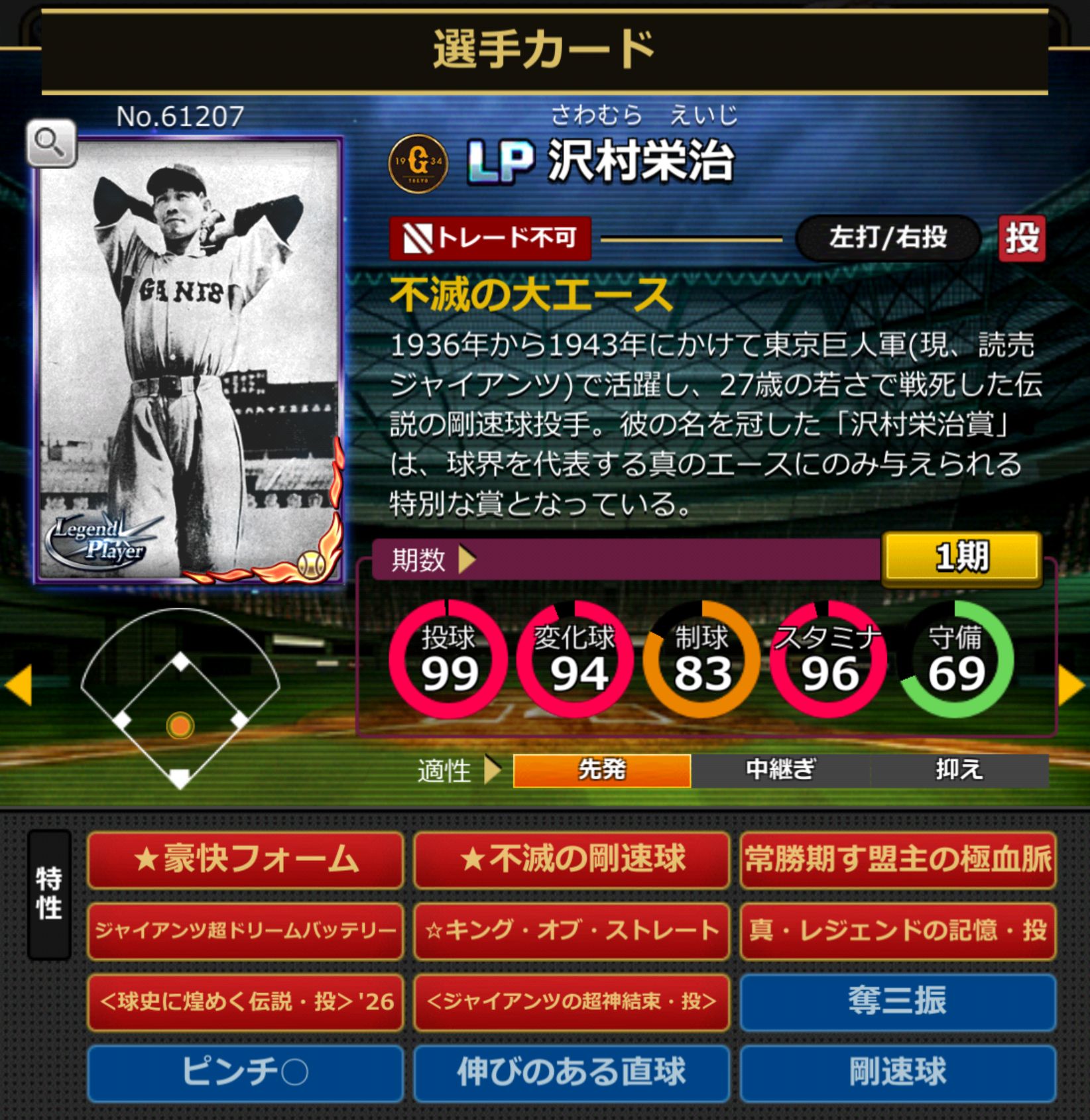 61207,沢村栄治(読売ジャイアンツ)