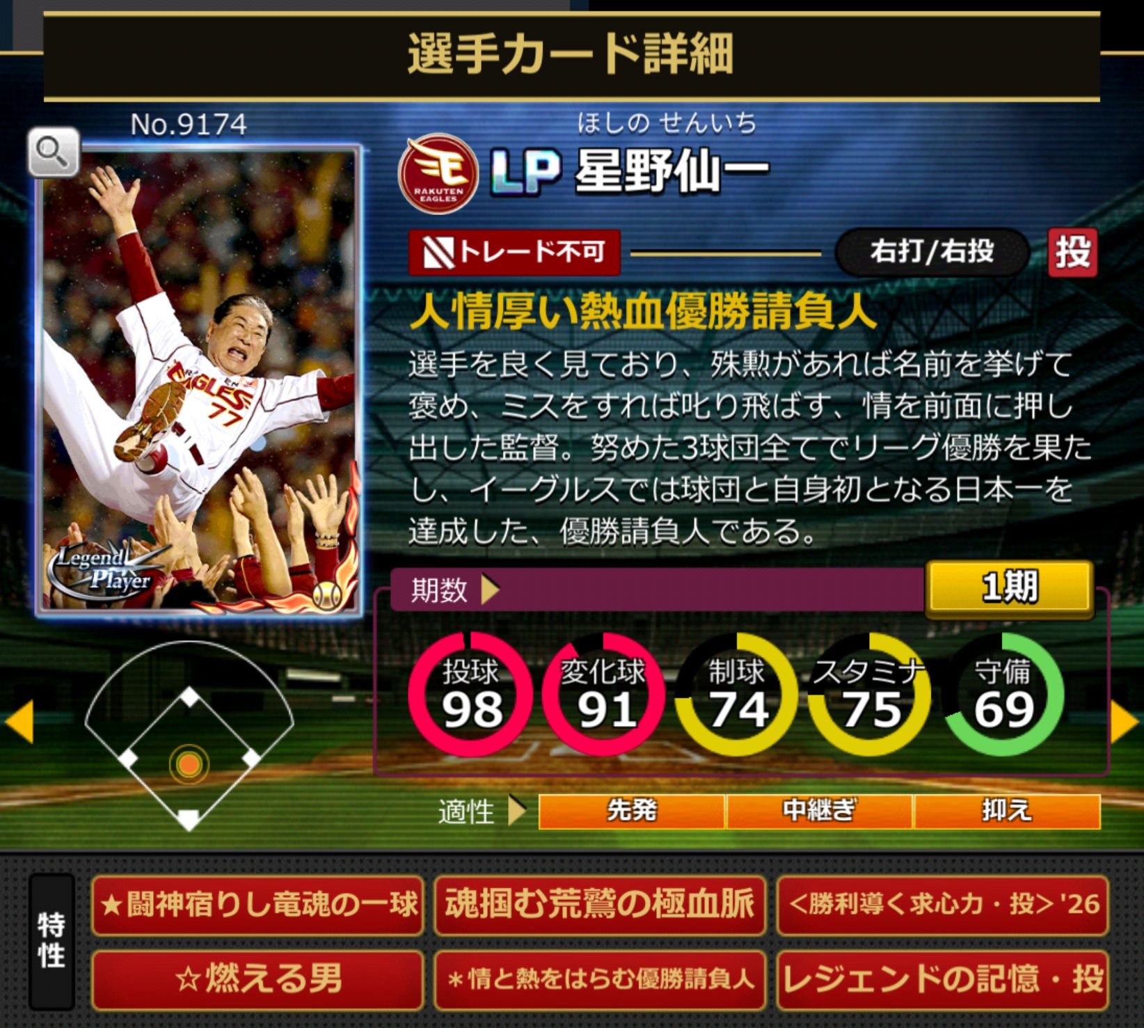 9174,星野仙一(東北楽天ゴールデンイーグルス)