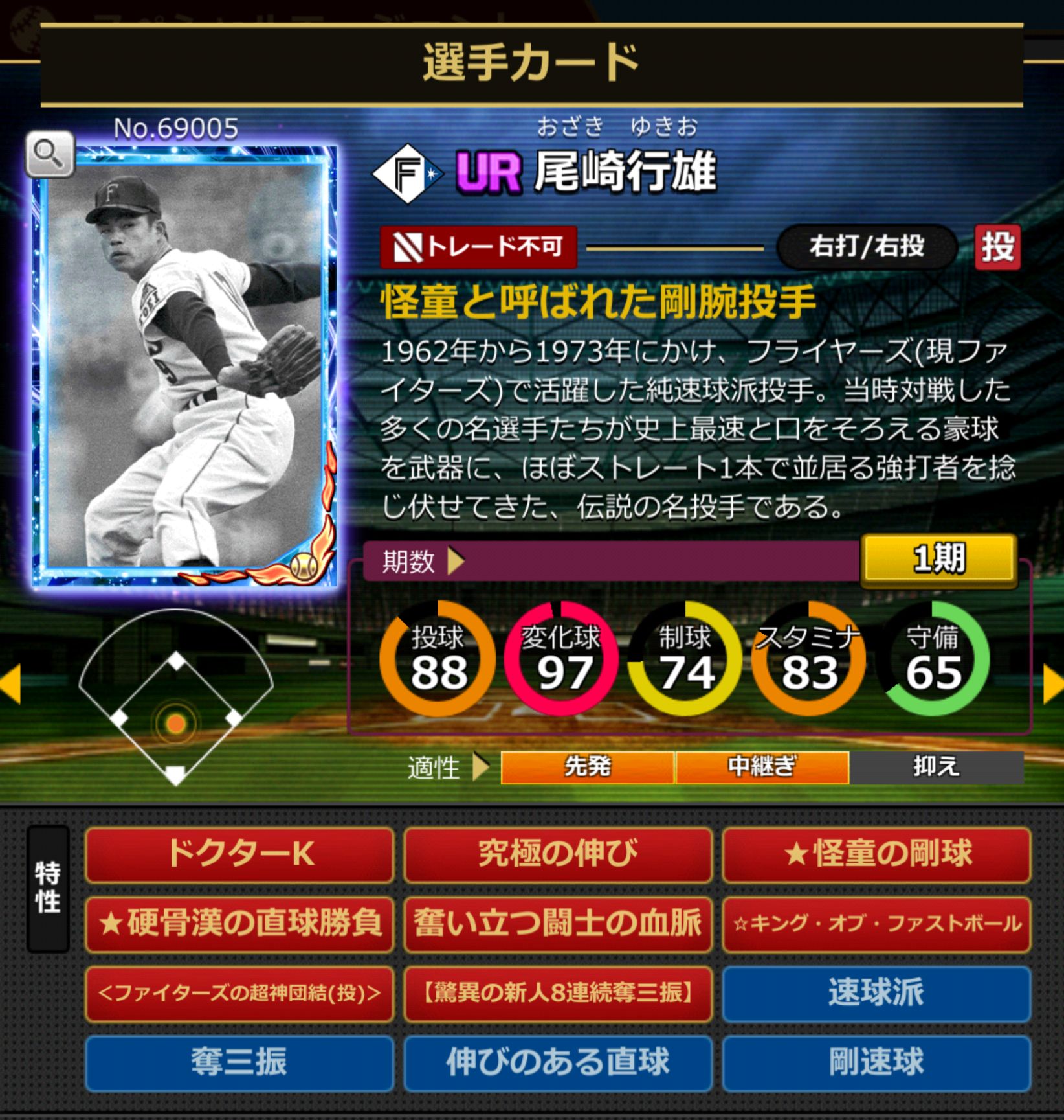 69005,尾崎行雄(北海道日本ハムファイターズ)