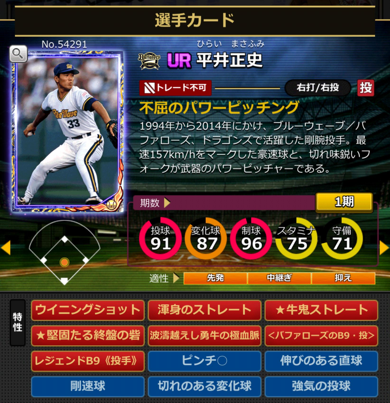 54291,平井正史(NPB)(オリックスバファローズ)