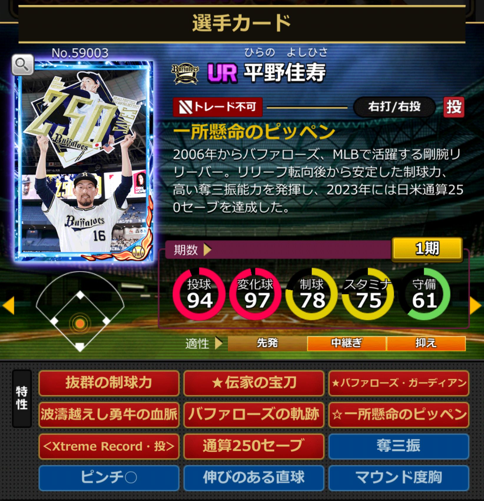 59003,平野佳寿(NPB)(オリックスバファローズ)