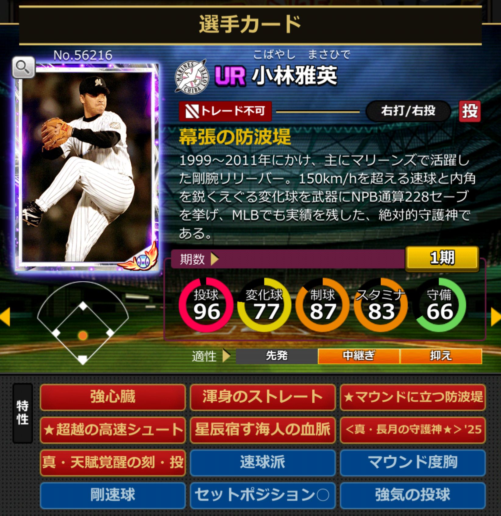 56216,小林雅英(千葉ロッテマリーンズ)