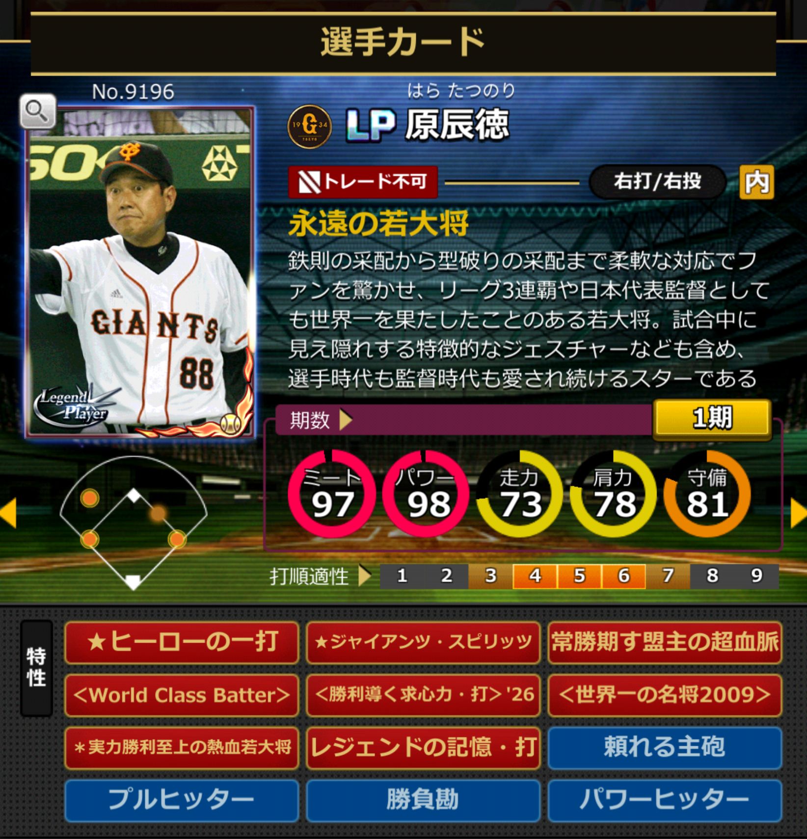 9196,原辰徳(読売ジャイアンツ)